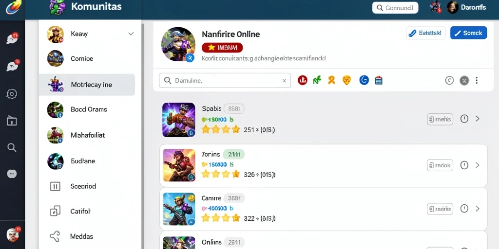 Fitur chat untuk berinteraksi dengan pemain lain.